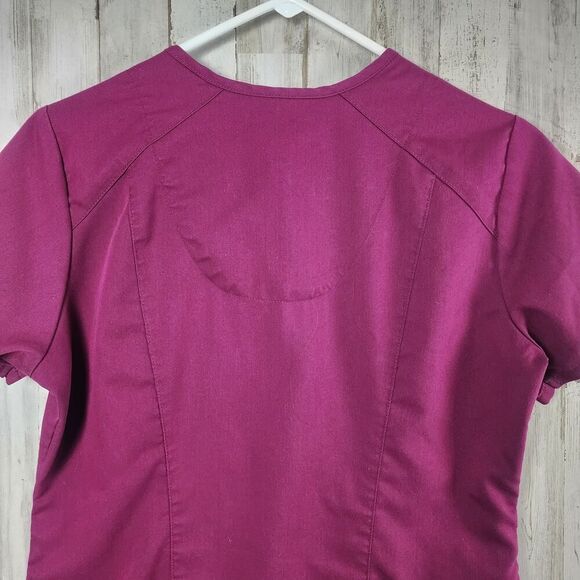 Grey's Anatomy V-Neck Scrub Top Maroon Size Small - Picture 10 of 11